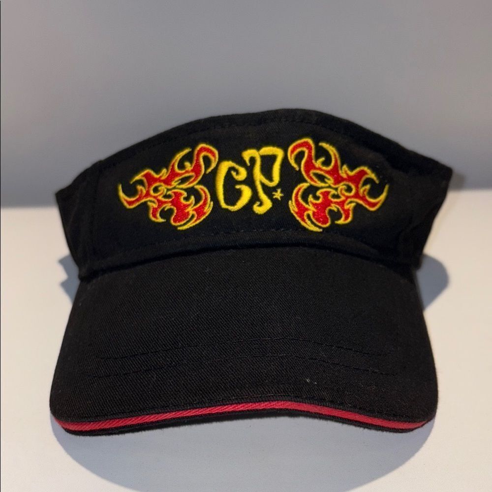 Black and Red Embroidered Cedar Point visor
